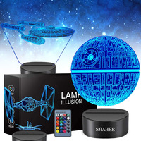 3D Star Wars Lamp -3 Patterns Night Light With Timing Remote Control And 16 Color Changing Decor Lamp, Star Wars Toys Birthday And Christmas Gifts For Boys Men Kids Fans