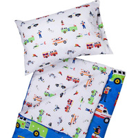 Wildkin Kids Microfiber Sleeping Bag For Boys And Girls, Includes Pillow Case And Stuff Sack, Perfect Size For Slumber Parties, Camping And Overnight Travel (Heroes) , Blue