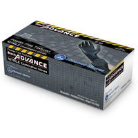 Diamond Gloves Black Advance Powder-Free Nitrile Examination Gloves, 6.3 Mil, Heavy Duty, Medical Grade, 100 Count Xxl