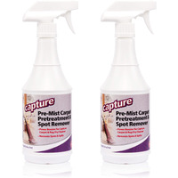 Capture Pre-Mist Soil Release For Carpet Dry Cleaner - Carpet Cleaning Pre Spray - Loosen Juice, Coffee & Wine Spill And Tough Rug Stains Eliminator - Multi-Purpose Cleaning Essentials - 24Oz (2 Pack)