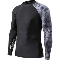 Huge Sports Men's Splice Uv Sun Protection Upf 50+ Skins Rash Guard Long Sleeves (Piracy, Xl)