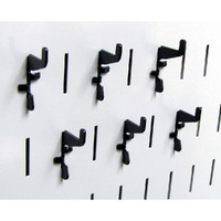 Wall Control Pegboard Standard Slotted Hook Pack - Slotted Metal Pegboard Hooks For Wall Control Pegboard And Slotted Tool Board - Black