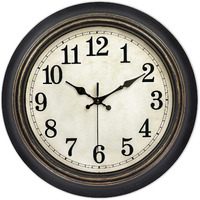 45Minst 14 Inches Retro Wall Clock, Silent Non Ticking Battery Operated Movement, Home/Wall Decor, Easy To Read, Decorate Bedroom/Living Room/Office With Arabic/Roman(Arabic)