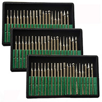 Brccee Ac 60 Pcs Diamond Burr Bits Drill Glass Gemstone Metal For Craftsman Rotary Tool 1/8"" Shanks W/ Box Tip