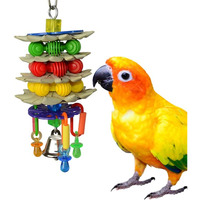 Super Bird Creations Sb765 Triple Decker Bird Toy For Medium Sized Pet Birds - Ringnecks, Medium Conures, Cockatiels, Caiques, Pionus, Senegals - Bird Safe Component And Design - 8"" X 3""