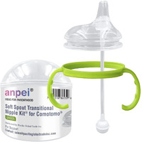 Sippy Cup Soft Spout Transitional Nipple Kit For Comotomo Baby Bottles, 5 Oz And 8 Oz