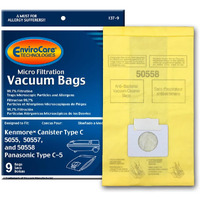 Envirocare Replacement Vacuum Bags Made To Fit Kenmore Canister Type C Or Q 50555, 50558, 50557 And Panasonic Type C-5 Vacuums, 9 Pack