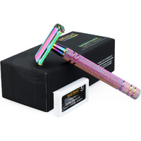Weishi Safety Razor Butterfly Open Double Edge Elegant Rainbow Color Womens Razor