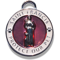 Luxepets Pet Collar Charm, Saint Francis Of Assisi, Small, Pink