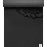 Gaiam Dry-Grip Yoga Mat - 5Mm Thick Non-Slip Exercise & Fitness Mat For Standard Or Hot Yoga, Pilates And Floor Workouts - Cushioned Support, Non-Slip Coat - 68 X 24 Inches - Black