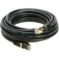 Cables Direct Online 10Ft S/Ftp Cat7 Copper Network Ethernet Patch Cable, Internet Wire, Compatible With Pc, Laptop, Modem, Router, Tvs, Printer Cord, Consoles For Home And Office (10Ft, Black)
