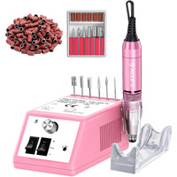 Professional Nail Drill Machine 30000 Rpm Efile Electric Nail Filer Kit For Finger Toe Nails, Acrylic Gel Nails, Manicure Pedicure Drill With 6Pcs Nail Bits, 106Pcs Sanding Bands - Pink