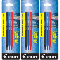 Pilot Gel Ink Refills For Frixion Erasable Gel Ink Pen, Fine Point, Assorted Ink, Pack Of 9 (77335)