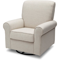 Delta Children Avery Upholstered Glider Swivel Rocker Chair, Metal, Sand