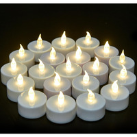 Vetour Flameless Tea Lights Candles - Realistic Led Flickering Operated Tea Lights Steady Battery Tealights Long Lasting Electric Fake Candles In White 24Pcs Decoration For Party And Gifts Ideas