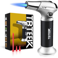 Tbteek Butane Torch, Kitchen Torch Cooking Torch With Safety Lock & Adjustable Flame For Cooking, Bbq, Baking, Brulee, Creme, Diy Soldering(Butane Not Included)