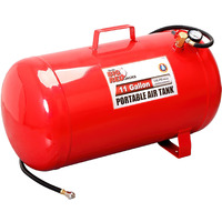 Big Red T88011 Torin Portable Horizontal Air Tank With 50"" Hose, 11 Gallon Capacity, Red