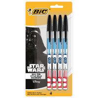 Star Wars Bic Ball Pen, Medium Point (1.0 Mm), Black, 4-Count