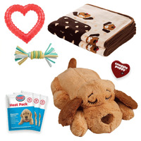 Original Snuggle Puppy Starter Kit With Snuggle Puppy Included. Starter Kit For Anxiety Relief And Calming Aid. Biscuit Coloured Puppy Included And Neutral Toy.