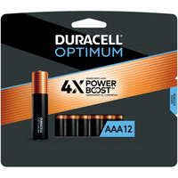 Duracell Optimum Aaa Batteries With Power Boost Ingredients, 12 Count Pack With Long-Lasting Power, All-Purpose Alkaline Aaa Battery For Household And Office Devices
