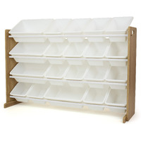 Humble Crew Toy Organizer With 20 Storage Bins, Natural/White