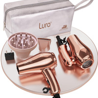 Lura Mini Portable Travel Hair Dryer:Dual Voltage Small Lightweight Blow Dryer With Eu Plug,1200W Compact Hairdryer With Folding Handle,With Concentrator&Diffuser Attachment,For Women And Men