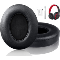 F Feych Beats Studio Replacement Earpads For Beats Studio 3 &Beats Studio 2 (B0500/ B0501) 2 Pieces Noise Isolation Comfortable Memory Foam Ear Cushions (Black)