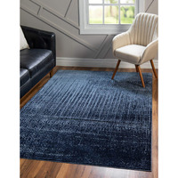 Unique Loom Del Mar Collection Area Rug - Jennifer (5' 3"" X 8' Rectangle, Blue/ Navy Blue)