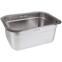 Incoc Stainless Steel Basin Bucket Dishpan Dish Washing Bowl Basket Portable Tub Rack (Large)
