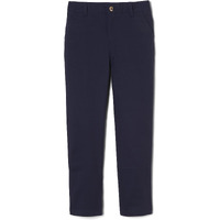 French Toast Boys' Adjustable Waist Straight Fit Stretch Twill Chino Pant, School Uniform Navy, 8