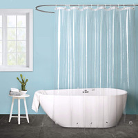 Eurcross 9G Clear Extra Long Shower Curtain Liner 72 X 84 Inches Long With 5 Magnets, Transparent Heavy Duty Weighted Peva Plastic Shower Curtains Liner For Shower Bathroom