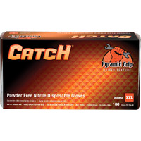 Adenna Cat459 Catch 9 Mil Powder-Free Nitrile Gloves, Raised Grip, Orange, 2X-Large, Box Of 100