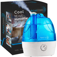 Aquaoasis Cool Mist Humidifier (6L Water Tank) Quiet Ultrasonic Humidifiers For Bedroom & Large Room - Adjustable -360 Rotation Nozzle, Auto-Shut Off, Humidifiers For Babies Nursery & Whole House