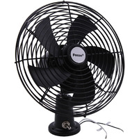 Facon 12V Rv Cooling Fan With 2 Speed Switch, Dia: 8-3/4, Heavy Duty Black Metal Car Fan, For Auto Truck, Rv, Camper, Trailer, Car, Buses And Boats