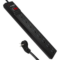 Digital Energy 15 Ft 8 Outlet Surge Protector Power Strip - 15 Amp, 1875 W, 125 V, 350 J Surge Protection, Etl Listed - Flat Plug, Black