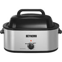 Roaster Oven, Turkey Roaster Oven Buffet With Self-Basting Lid, 22Qt Electric Roaster Oven, Removable Pan, Cool-Touch Handles, 1450W Stainless Steel Roaster Oven, Silver