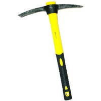 Knights Of Armur Weeding Mattock Hoe, Pick Axe 15-Inch, One Piece Intact Plastic Coated Fiberglass Handle, 1.4Lb