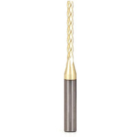 Ruhitools T4110 1/8"" Diameter 4 Flute Up Cut Zrn Coated Spiral Router Bit With 1/4"" Shank, 1/8"" X 1-1/4"" X 1/4"" X 2-1/2""