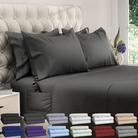 Dreamcare Queen Sheet Set - 6 Pcs Cooling Bed Sheets - Up To 21    Deep Pocket Queen Sheets Set - 2500 Supreme Collection - Oeko Tex Certified Sheets - Hotel Luxury With Side Pocket - Gray