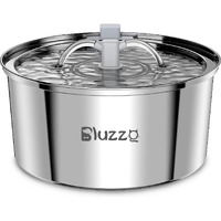Bluzzo Cat Water Fountain Stainless Steel With Filter, 3.2L/108Oz Large Capacity Automatic Pet Water Fountain, Cat Dog Water Dispenser With Ultra-Quiet Pump For Multiple Pets, Dishwasher Safe