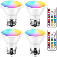 Ilc Par16 Led Light Bulbs 40 Watt Equivalent Color Changing E26 Screw 45, 12 Colors Dimmable Warm White 2700K Rgb Led Spot Light Bulb With 5W Remote Control,(Pack Of 4)