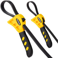 Toolwiz Strap Wrench Set, Adjustable Rubber Strap Wrench Upgrade 2Pcs 24 In And 19.7 In Length Reinforced Rubber Belt, Jar Opener For Weak Hands, Pipe Wrench For Plumbers Oil Filter Wrench