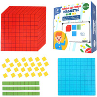 131 Pcs Jumbo Magnetic Base Ten Blocks For Math - Place Value Blocks, Base 10 Math Manipulatives K-3, Number Blocks, Math Counters For Kids, Math Cubes, Counting Blocks, Kindergarten 1St 2Nd 3Rd Grade