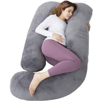 Amcaton 60 Inch Pregnancy Pillow For Sleeping, Extra Large U Shaped Body Pillow, Maternity Pillow For Pregnant Women With Velvet Cover (Dark Grey)
