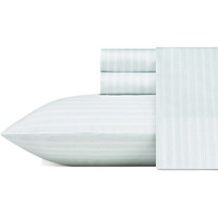 Laura Ashley - Full Sheets, Soft Sateen Cotton Bedding Set - Sleek, Smooth, & Breathable Home Decor, Dorm Room Essentials (Lottie Blue, Full)
