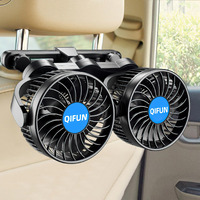 Qifun Car Fan, Cool Gadgets 12V Fan For Rear Seat Passenger Portable 4'' Headrest 360 Rotatable Backseat Cooling Air With Stepless Speed Regulation Vehicles, Suv, Rv, Boat