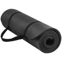 Fitvids All Purpose 1/2-Inch Extra Thick High Density Anti-Tear Exercise Yoga Mat With Carrying Strap, Black