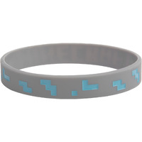 Jinx Minecraft Diamond Ore Rubber Bracelet, Gray, Large