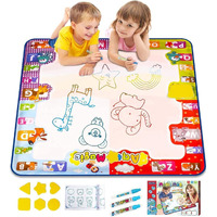 Kizzyea Educational Toy For 2 3 4 5 Years Old Kids, Water Doodle Mat, Kids Large Coloring Mat With Neon Colors, Christmas Birthday Gifts For Toddlers, Boys,Girls