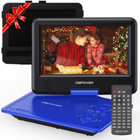 Dbpower 11.5"" Portable Dvd Player, 5-Hour Built-In Rechargeable Battery, 9"" Swivel Screen, Support Cd/Dvd/Sd Card/Usb, With Remote Control, 1.8M Car Charger, Power Adaptor And Car Headrest (Blue)